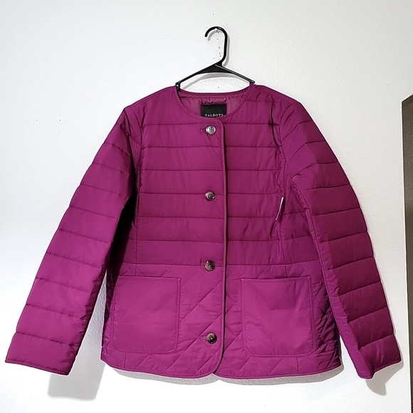 Talbots Quilted Collardless Jacket Size Large New - Picture 4 of 13